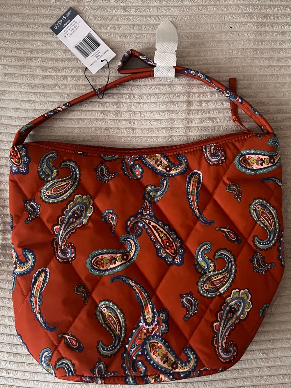 Vera Bradley Rust Paisley Quilted Shoulder Bag